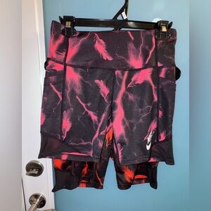 2 pack, NWOT girls size S electric tie dye Nike biker shorts!